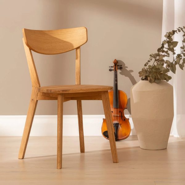 Hanko — An all-wood chair with a gently curved back, in oak or ash.